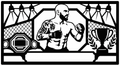Cuadro metálico MMA Alexander Volkanovski estilo corte láser