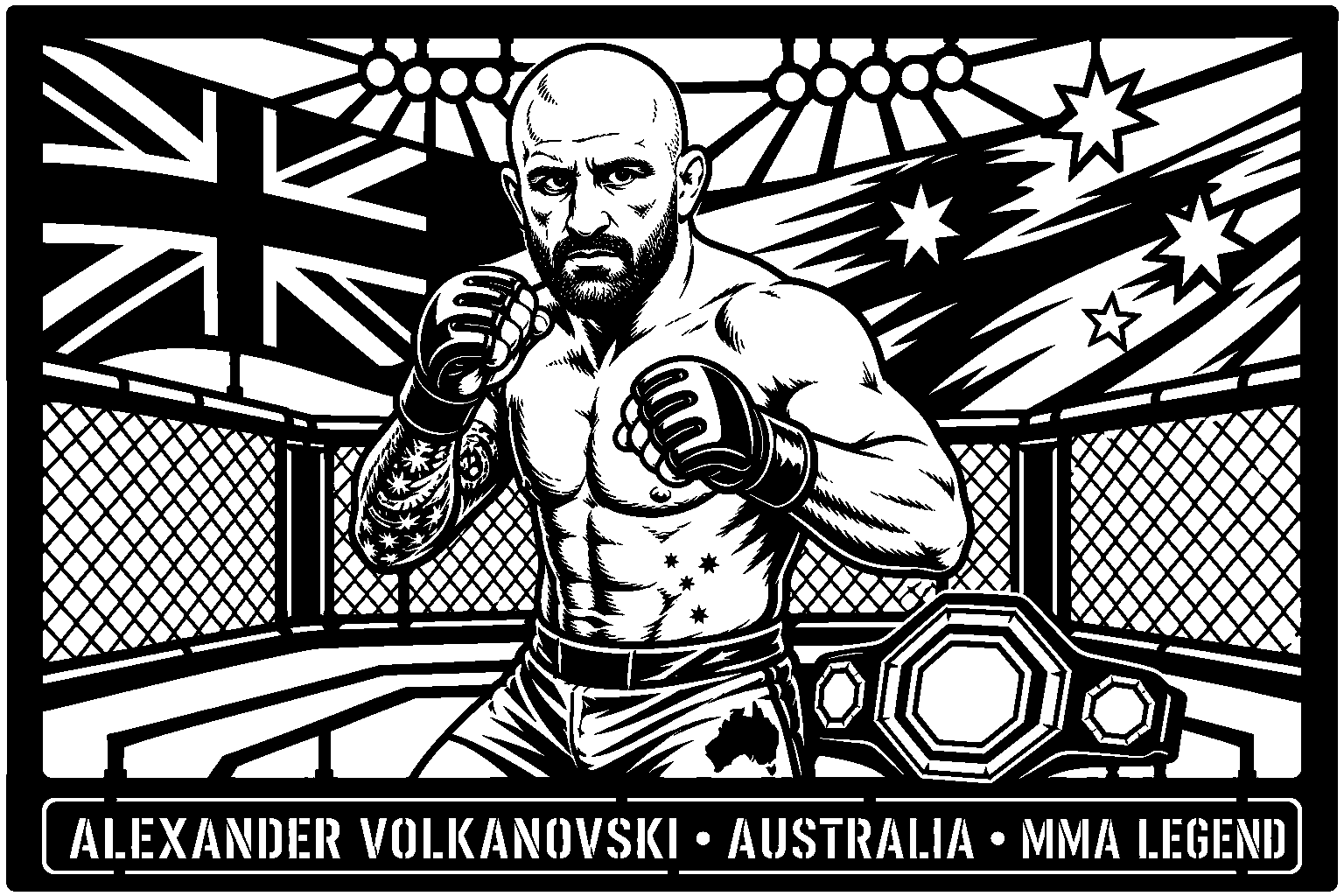 Cuadro metálico MMA Alexander Volkanovski - Stracci Cards