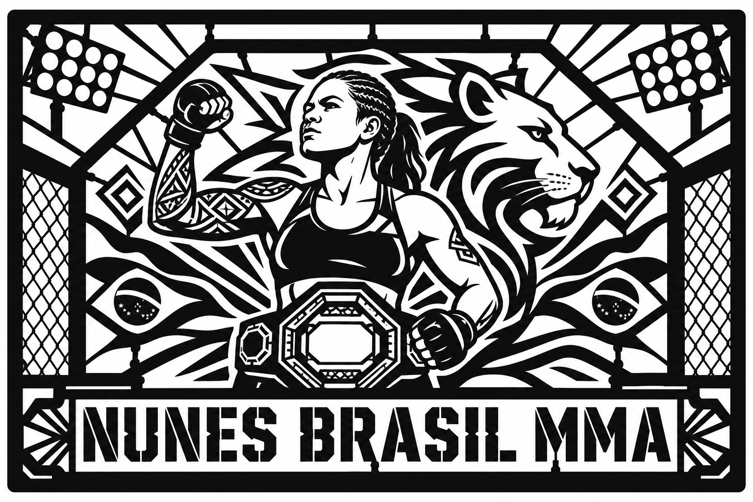 Cuadro metálico MMA Amanda Nunes Brasil - Stracci Cards