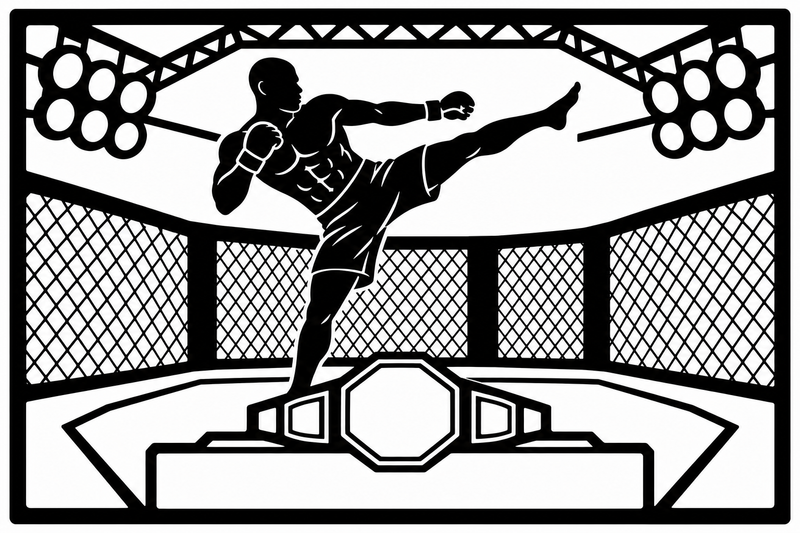 Cuadro metálico MMA Anderson Silva estilo corte láser