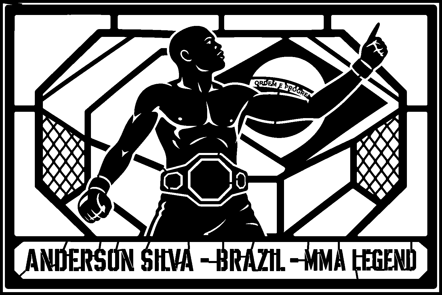 Cuadro metálico MMA Anderson Silva Brazil - Stracci Cards