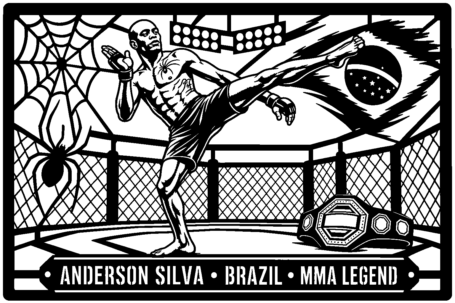 Cuadro metálico MMA Anderson Silva - Stracci Cards