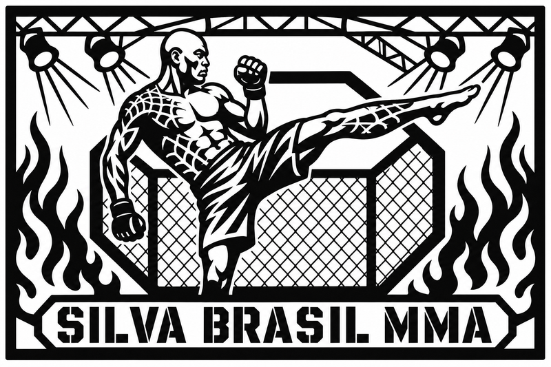 Cuadro metálico MMA Anderson Silva Brasil - Stracci Cards - SILVA BRASIL MMA