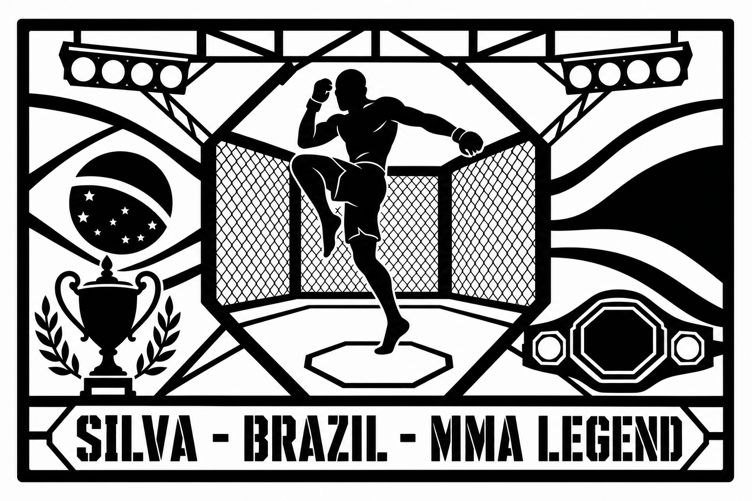 Cuadro metálico MMA Anderson Silva - Stracci Cards