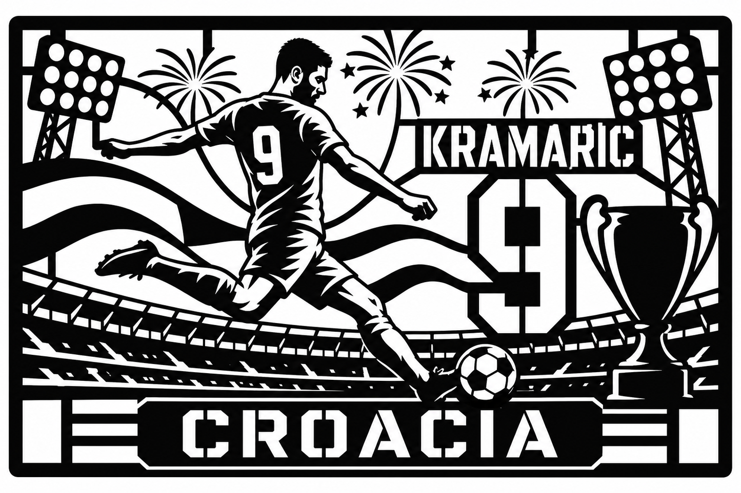 Cuadro metálico Mundial 2026 Andrej Kramarić Croacia