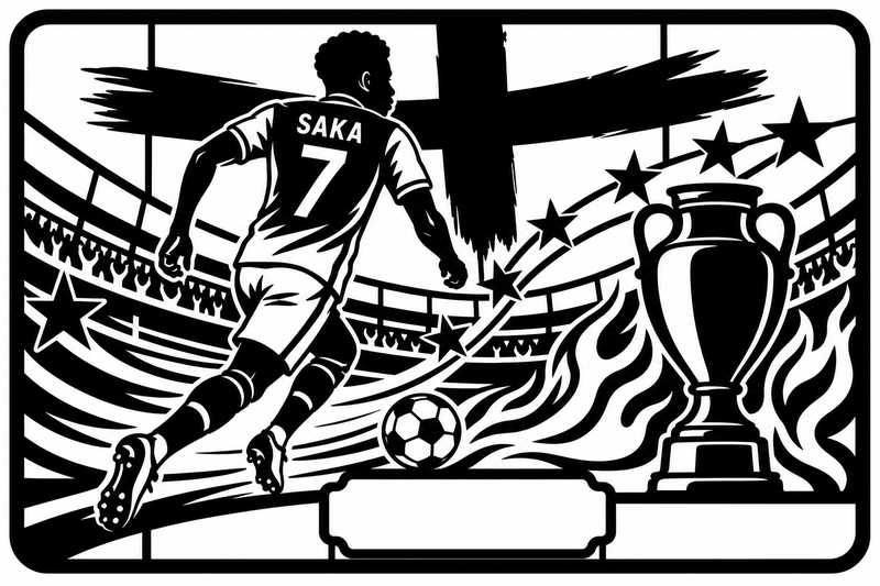 Cuadro metálico Mundial 2026 Bukayo Saka Inglaterra