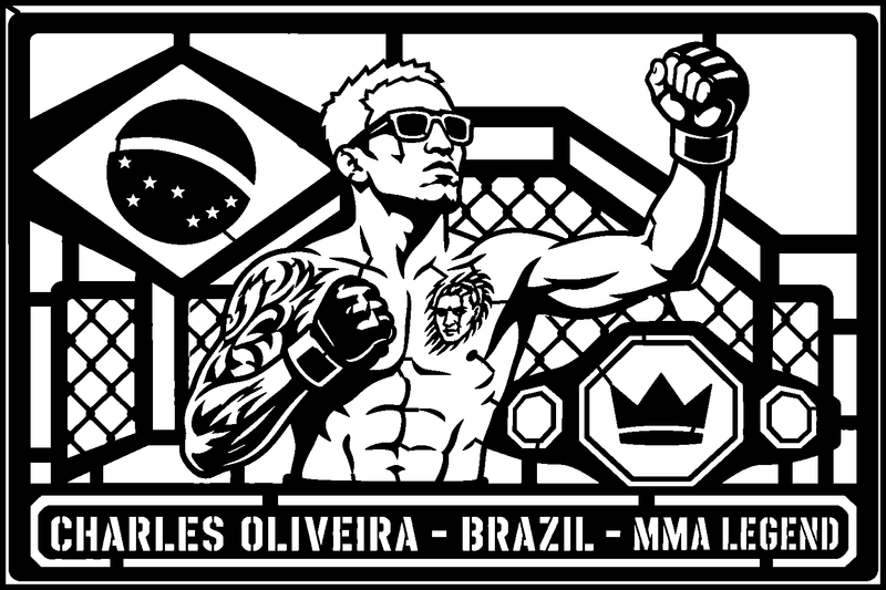 Charles Oliveira Brazil cuadro metálico MMA Stracci