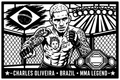 Cuadro metálico MMA Charles Oliveira estilo corte metálico no oficial