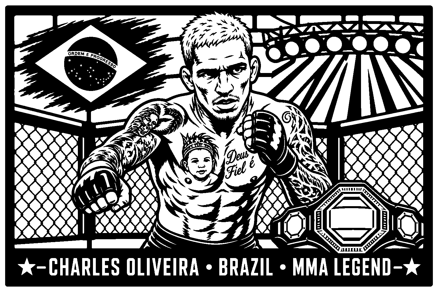 Cuadro metálico MMA Charles Oliveira - Stracci Cards