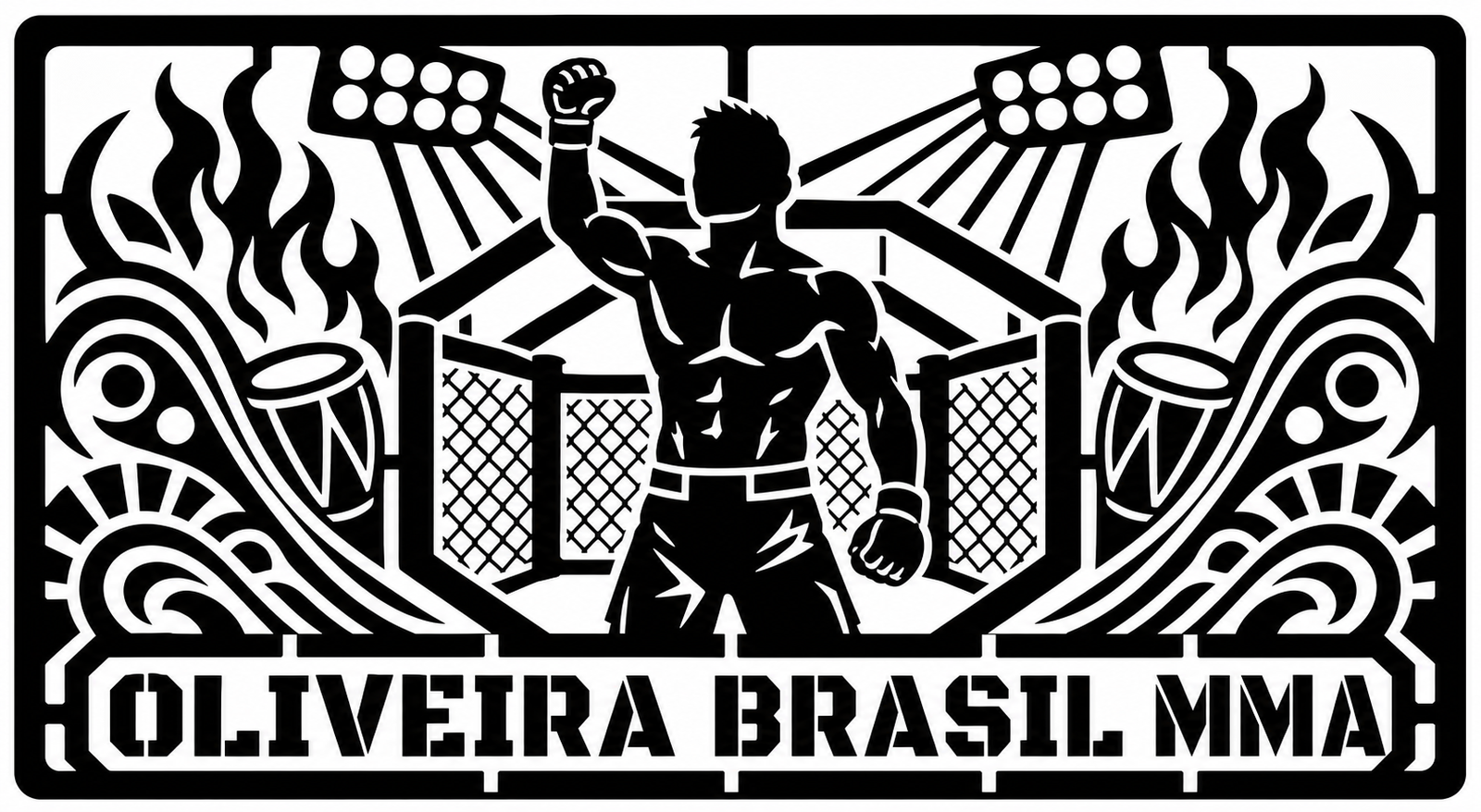 Cuadro metálico MMA Charles Oliveira Brasil - Stracci Cards