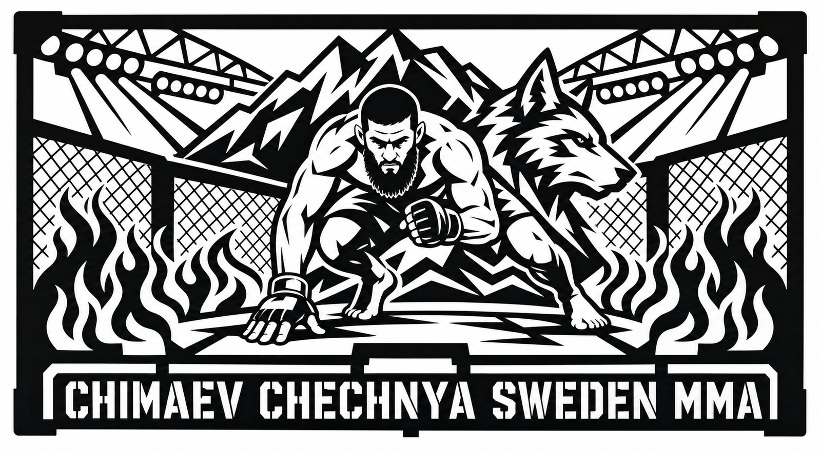 Cuadro metálico MMA Khamzat Chimaev Chechenia/Suecia - Stracci Cards