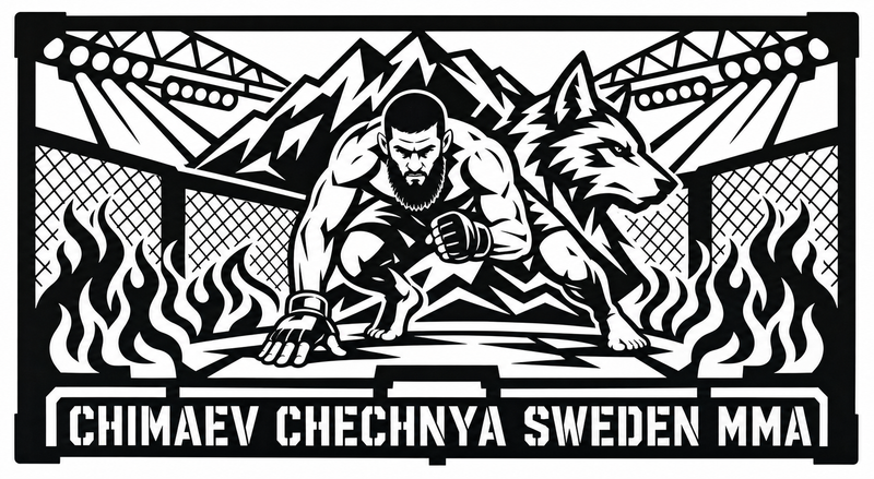 Cuadro metálico MMA Khamzat Chimaev Chechenia/Suecia - Stracci Cards - CHIMAEV CHECHENIA SUECIA MMA
