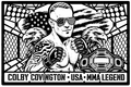 Cuadro metálico MMA Colby Covington estilo corte metálico no oficial