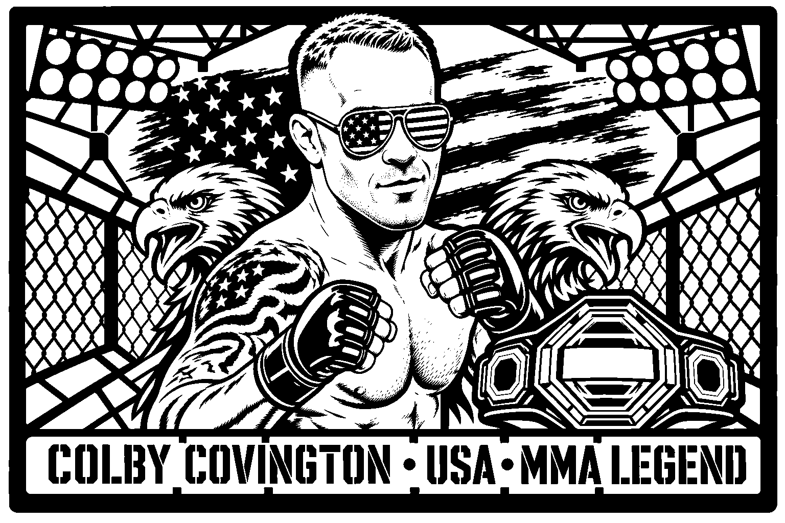 Cuadro metálico MMA Colby Covington - Stracci Cards