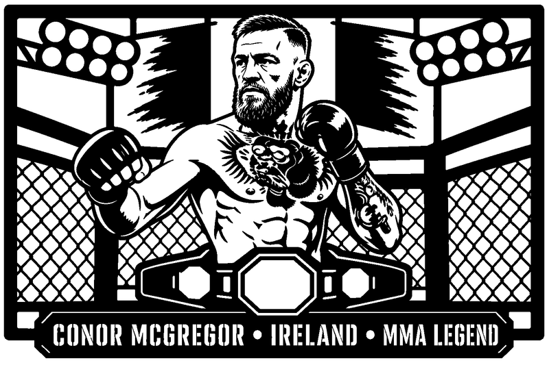 Cuadro metálico MMA Conor McGregor estilo corte metálico no oficial