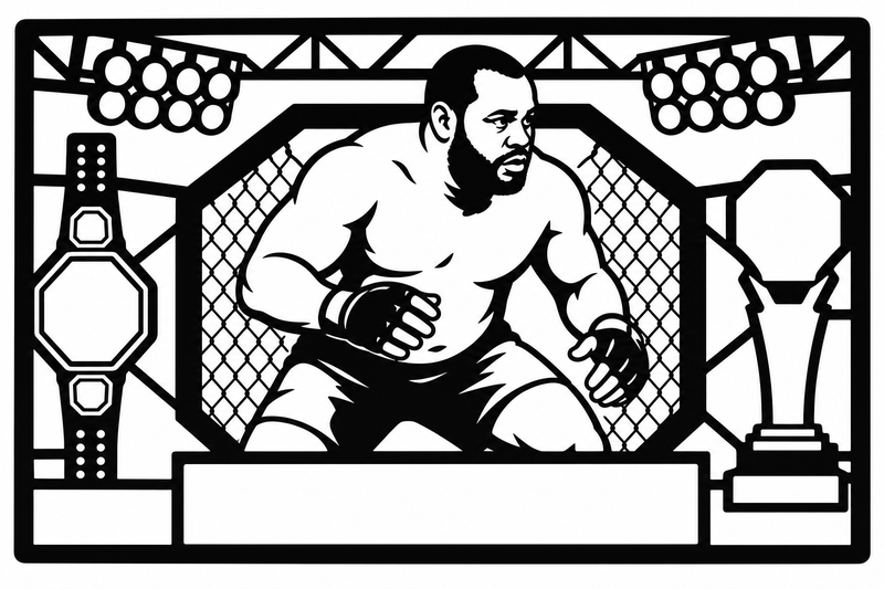Cuadro metálico MMA Daniel Cormier estilo corte láser