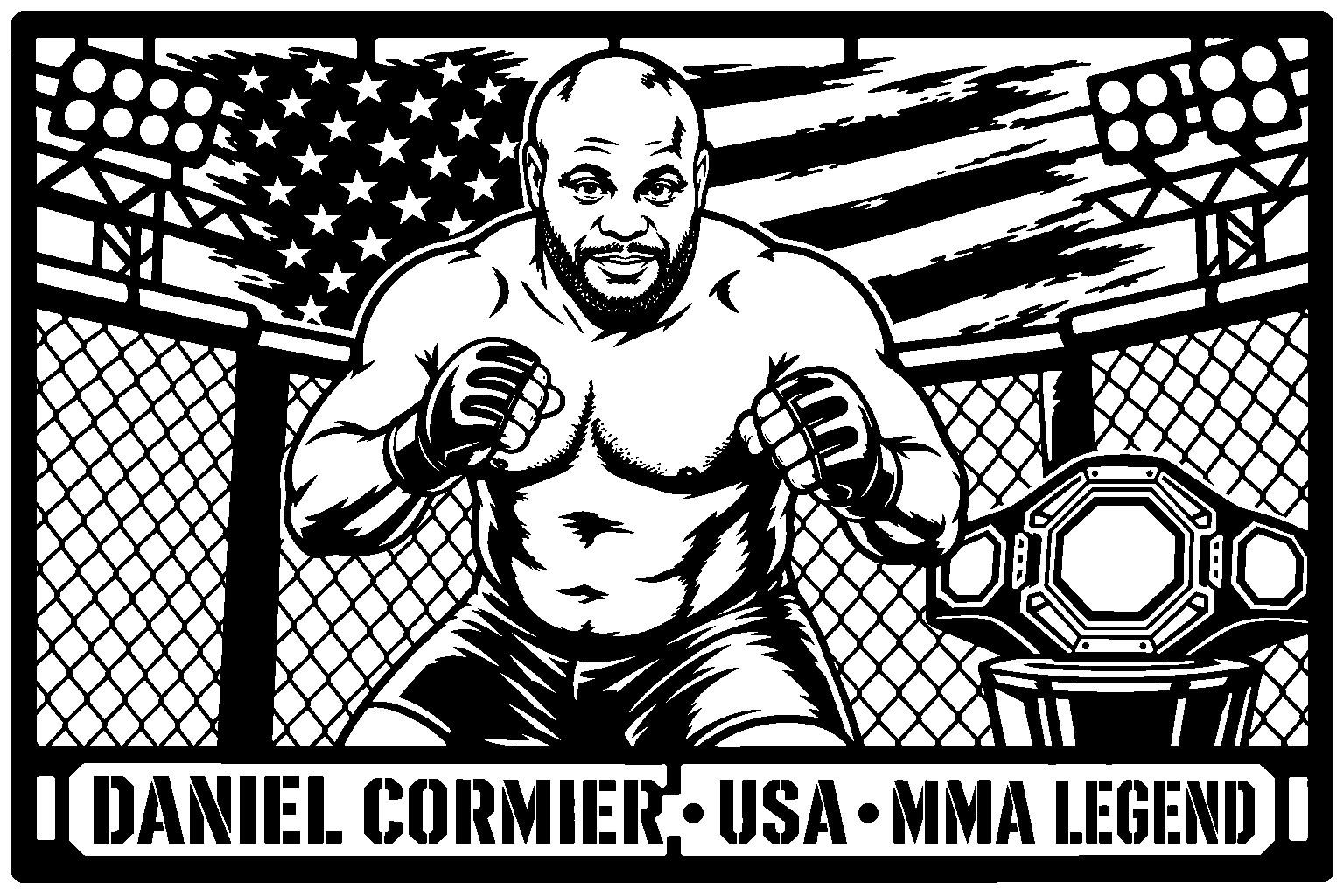 Cuadro metálico MMA Daniel Cormier - Stracci Cards