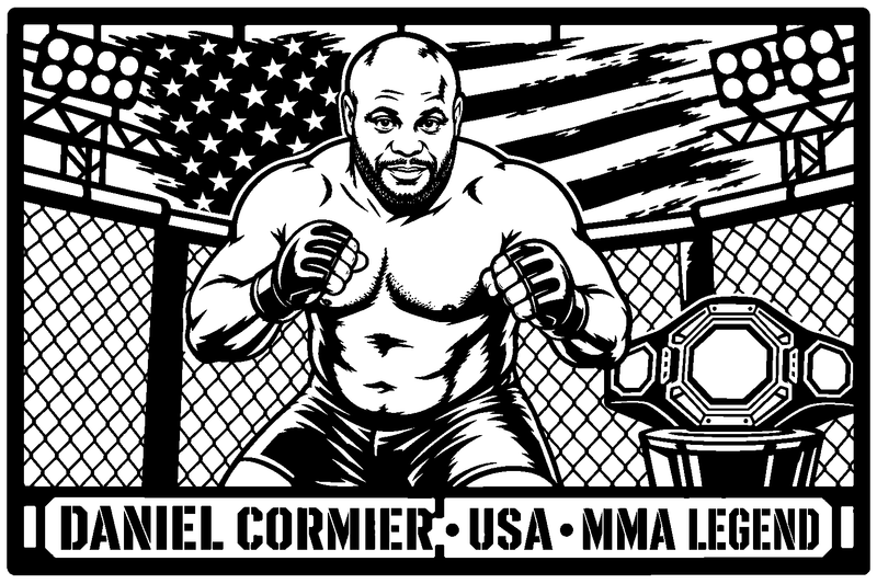 Cuadro metálico MMA Daniel Cormier estilo corte metálico no oficial