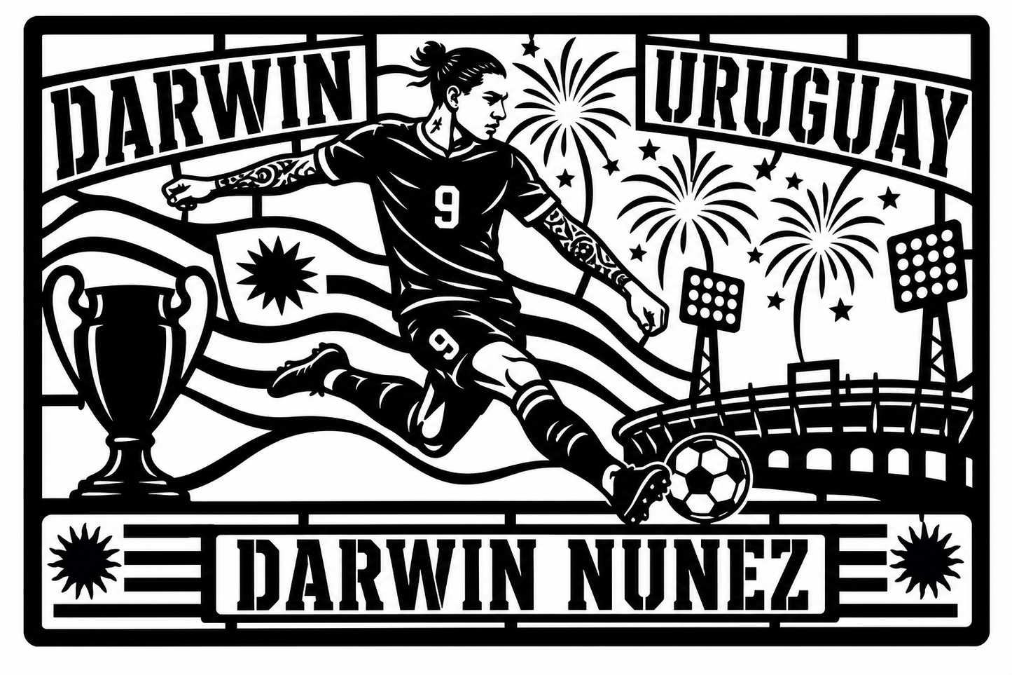 Cuadro metálico Mundial 2026 Darwin Núñez Uruguay