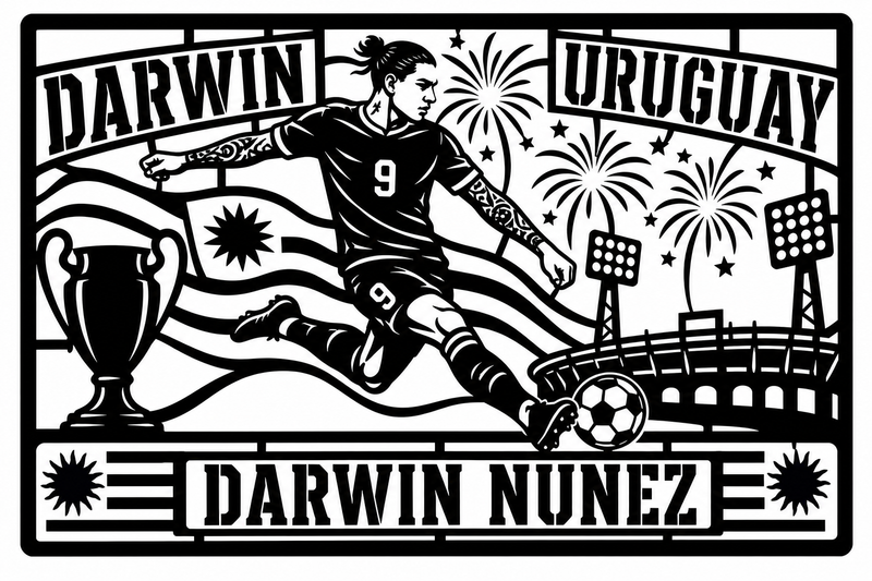 Cuadro metálico Mundial 2026 Darwin Núñez Uruguay