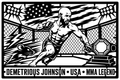 Cuadro metálico MMA Demetrious Johnson estilo corte metálico no oficial