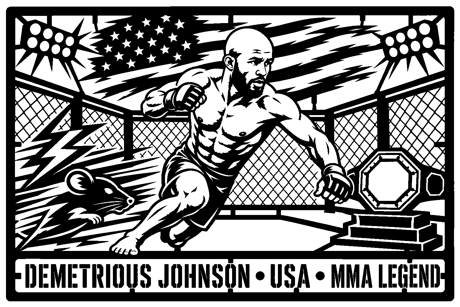 Cuadro metálico MMA Demetrious Johnson - Stracci Cards