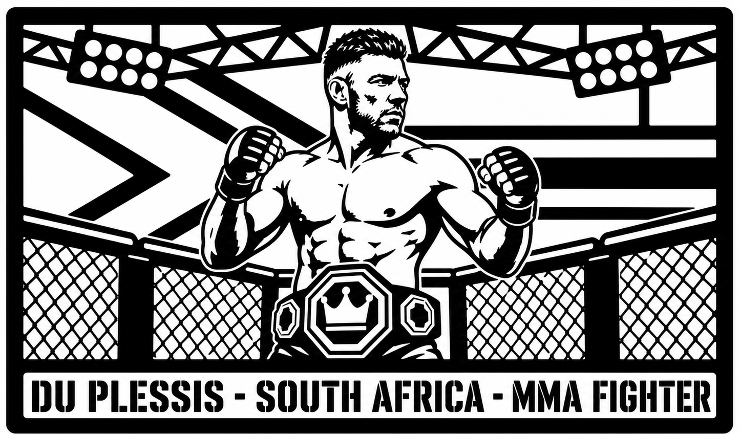 Cuadro metálico MMA Dricus Du Plessis - Stracci Cards - DU PLESSIS - SOUTH AFRICA - MMA FIGHTER