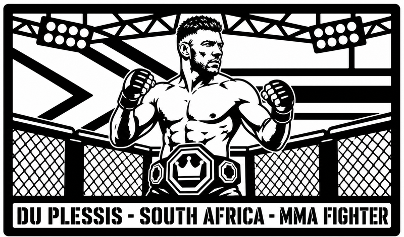 Cuadro metálico MMA Dricus Du Plessis - Stracci Cards - DU PLESSIS - SOUTH AFRICA - MMA FIGHTER