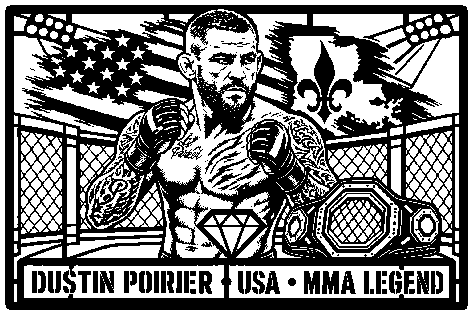 Cuadro metálico MMA Dustin Poirier - Stracci Cards