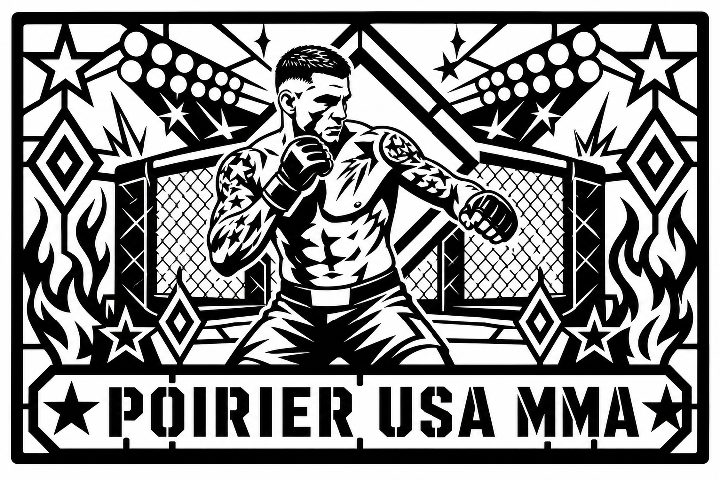 Cuadro metálico MMA Dustin Poirier Estados Unidos - Stracci Cards - POIRIER USA MMA