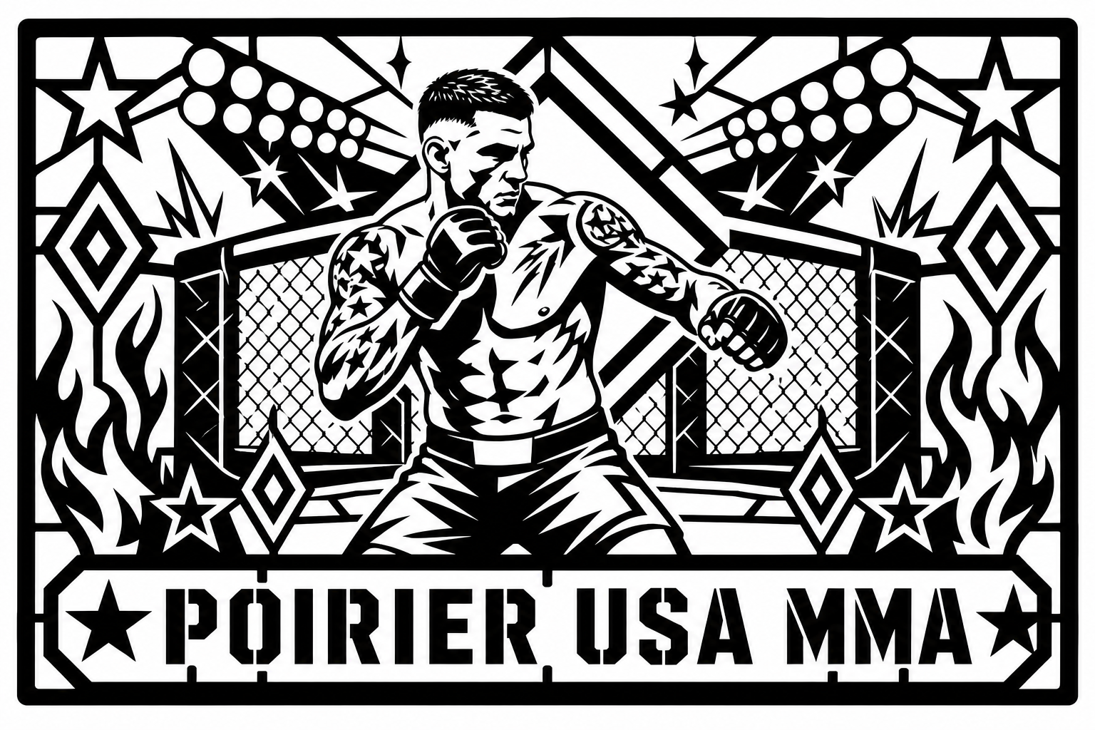 Cuadro metálico MMA Dustin Poirier Estados Unidos - Stracci Cards