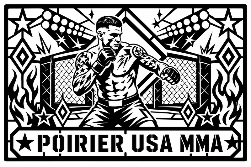 Cuadro metálico MMA Dustin Poirier Estados Unidos - Stracci Cards - POIRIER USA MMA