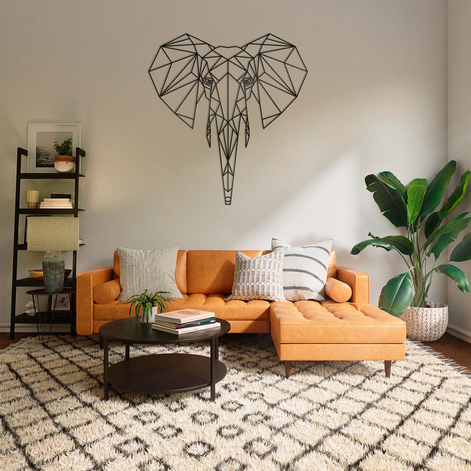Metal Frame - Geometric Elephant