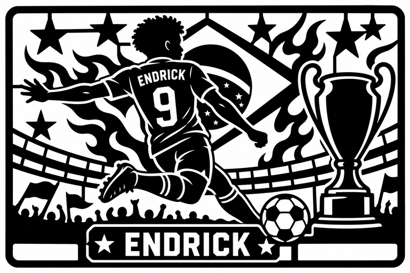 Cuadro metálico Mundial 2026 Endrick Brasil