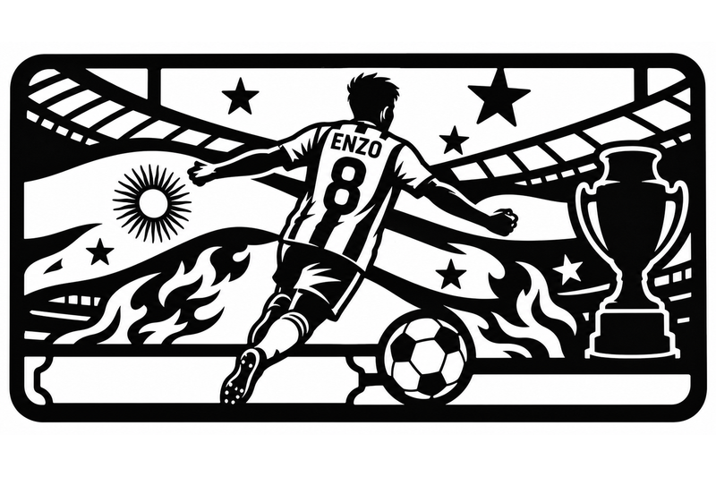 Cuadro metálico Mundial 2026 Enzo Fernández Argentina