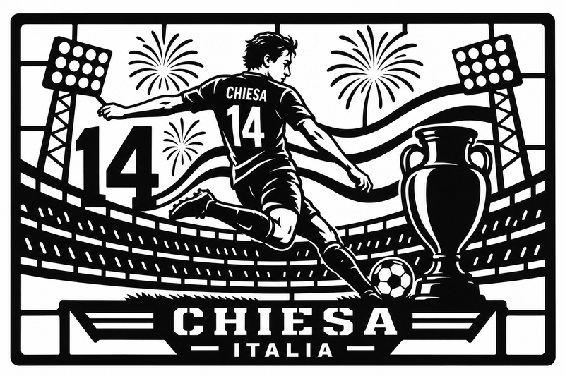 Cuadro metálico Mundial 2026 Federico Chiesa Italia