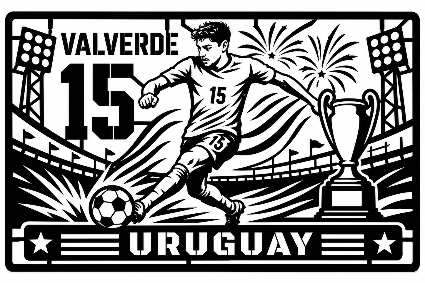 Cuadro metálico Mundial 2026 Federico Valverde Uruguay