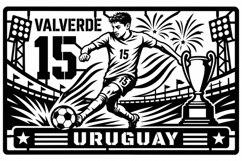Cuadro metálico Mundial 2026 Federico Valverde Uruguay