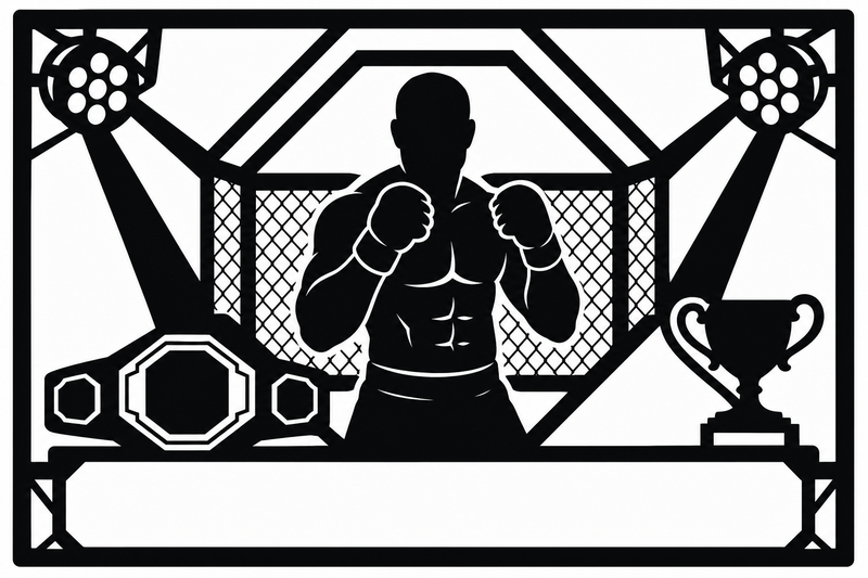 Cuadro metálico MMA Francis Ngannou estilo corte láser