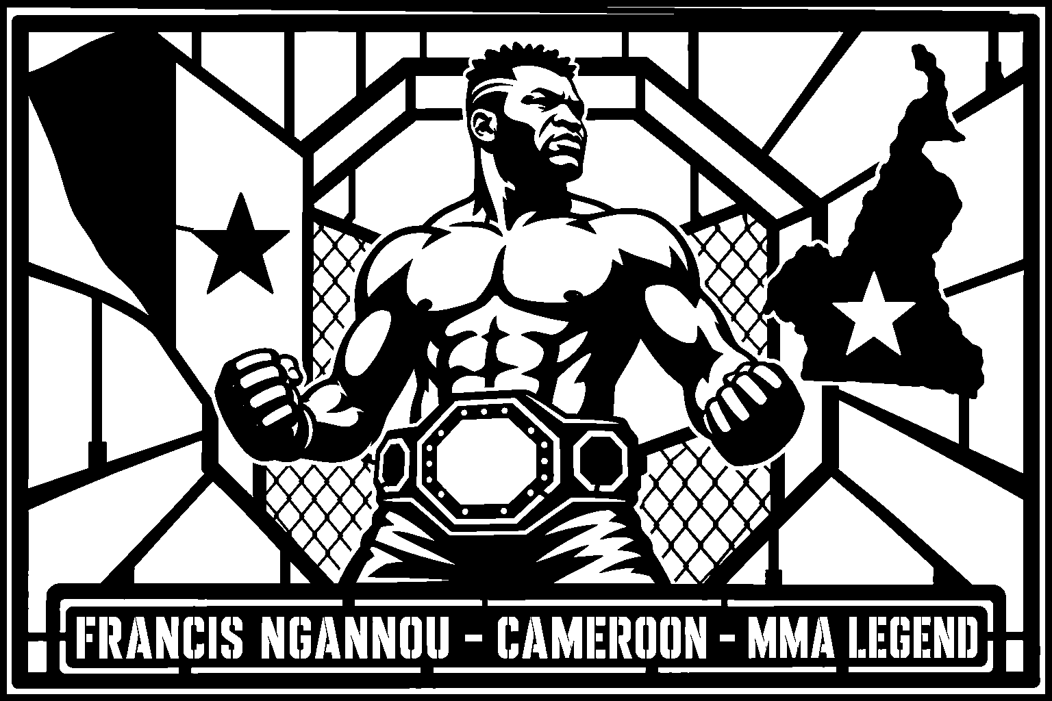 Cuadro metálico MMA Francis Ngannou Cameroon - Stracci Cards