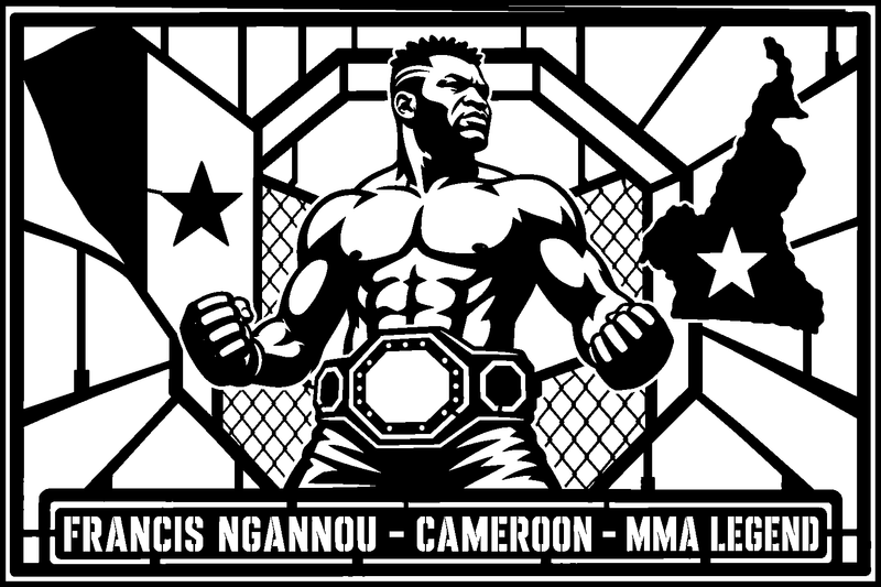 Francis Ngannou Cameroon cuadro metálico MMA Stracci