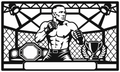 Cuadro metálico MMA Georges St-Pierre estilo corte láser