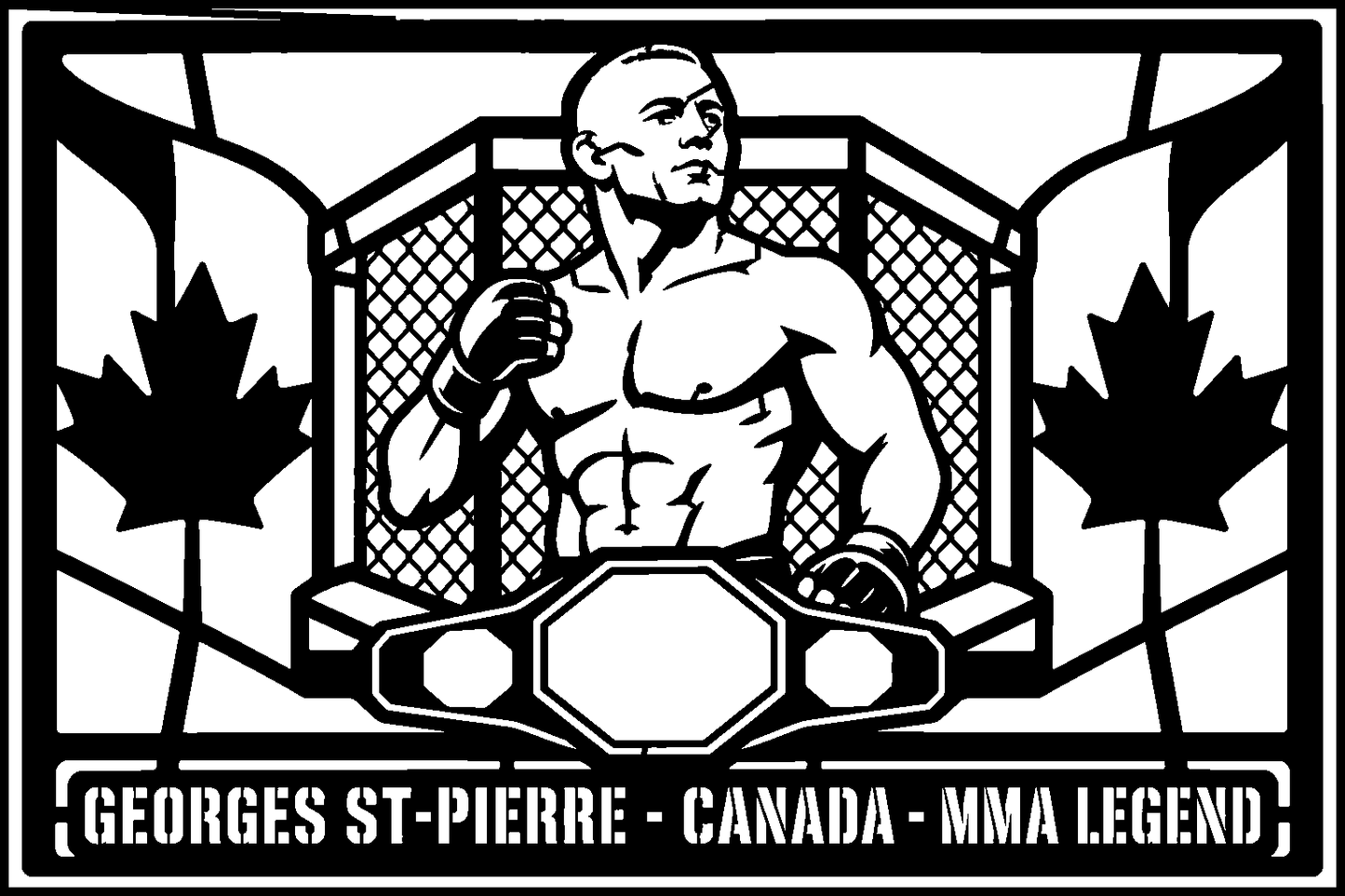 Georges St-Pierre Canada cuadro metálico MMA Stracci