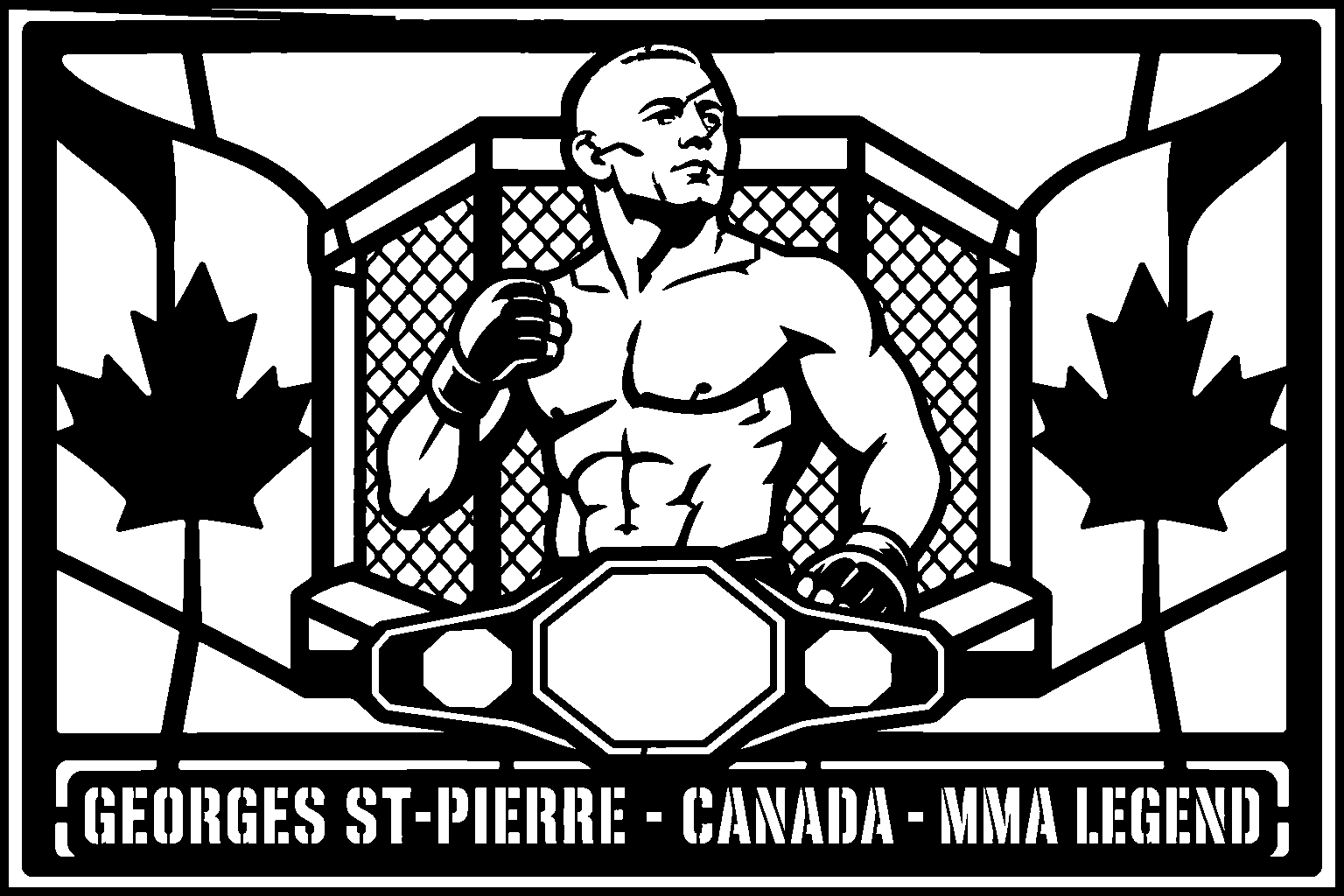 Cuadro metálico MMA Georges St-Pierre Canada - Stracci Cards