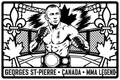 Cuadro metálico MMA Georges St-Pierre estilo corte metálico no oficial