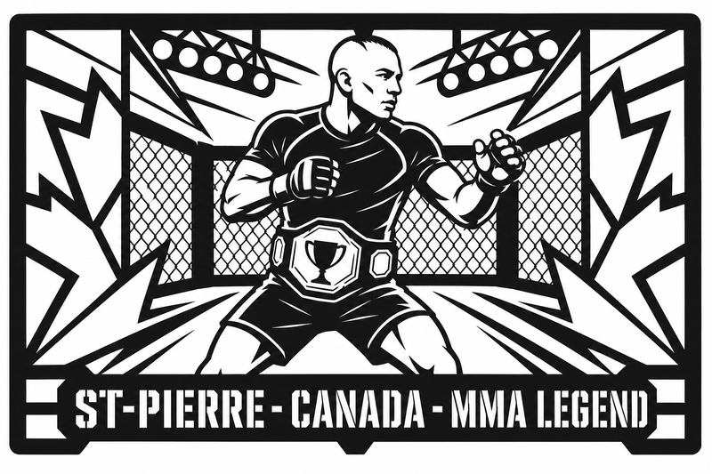 Cuadro metálico MMA Georges St-Pierre - Stracci Cards - ST-PIERRE - CANADA - MMA LEGEND