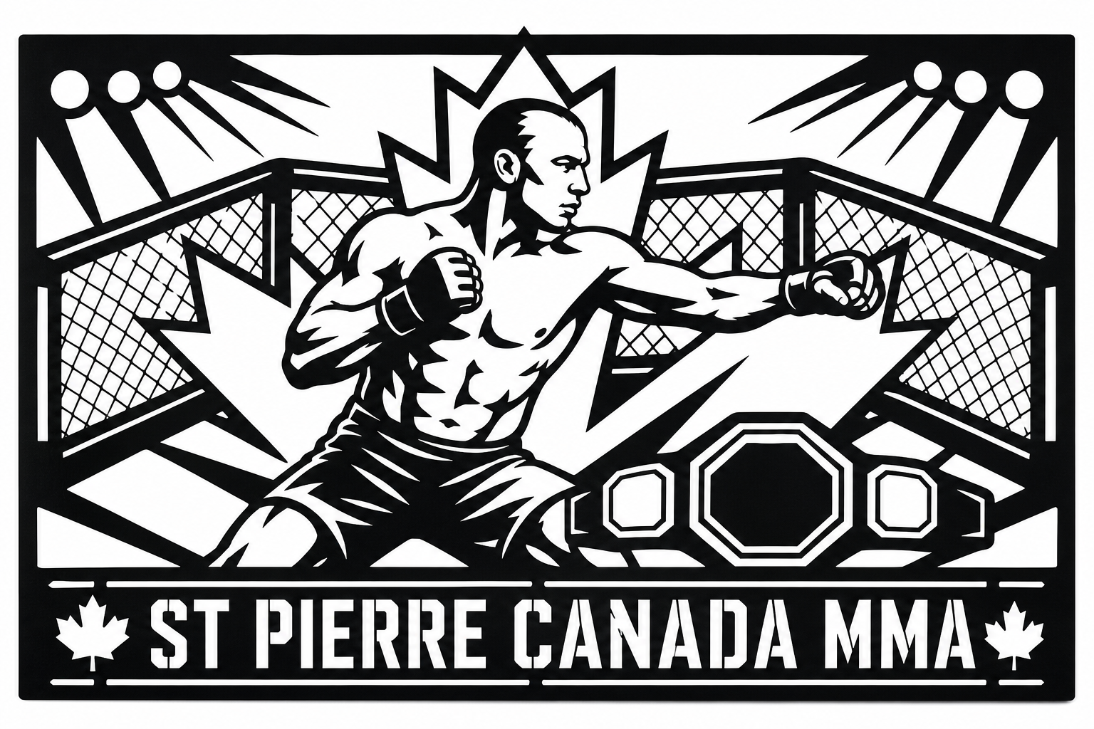 Cuadro metálico MMA Georges St-Pierre Canadá - Stracci Cards