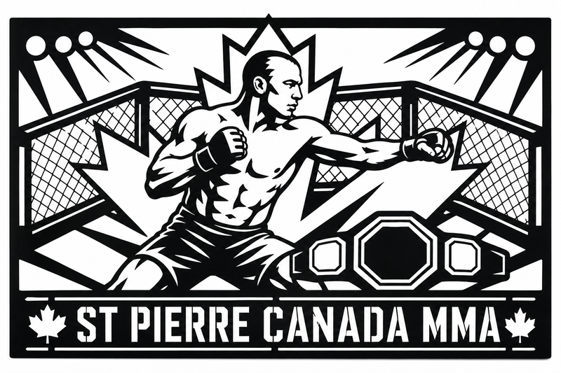 Cuadro metálico MMA Georges St-Pierre Canadá - Stracci Cards - ST-PIERRE CANADÁ MMA