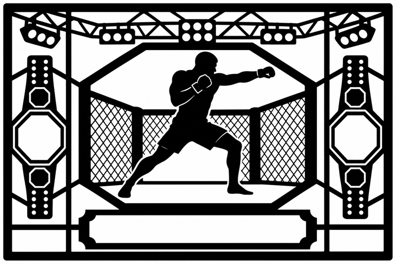 Cuadro metálico MMA Ilia Topuria estilo corte láser