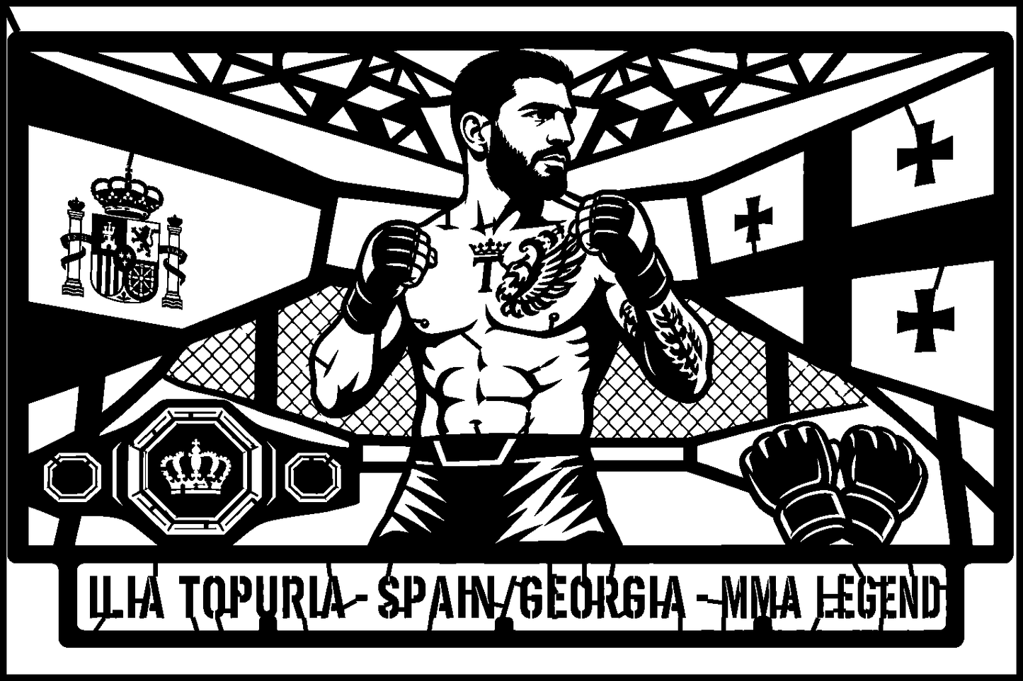 Ilia Topuria Spain/Georgia cuadro metálico MMA Stracci